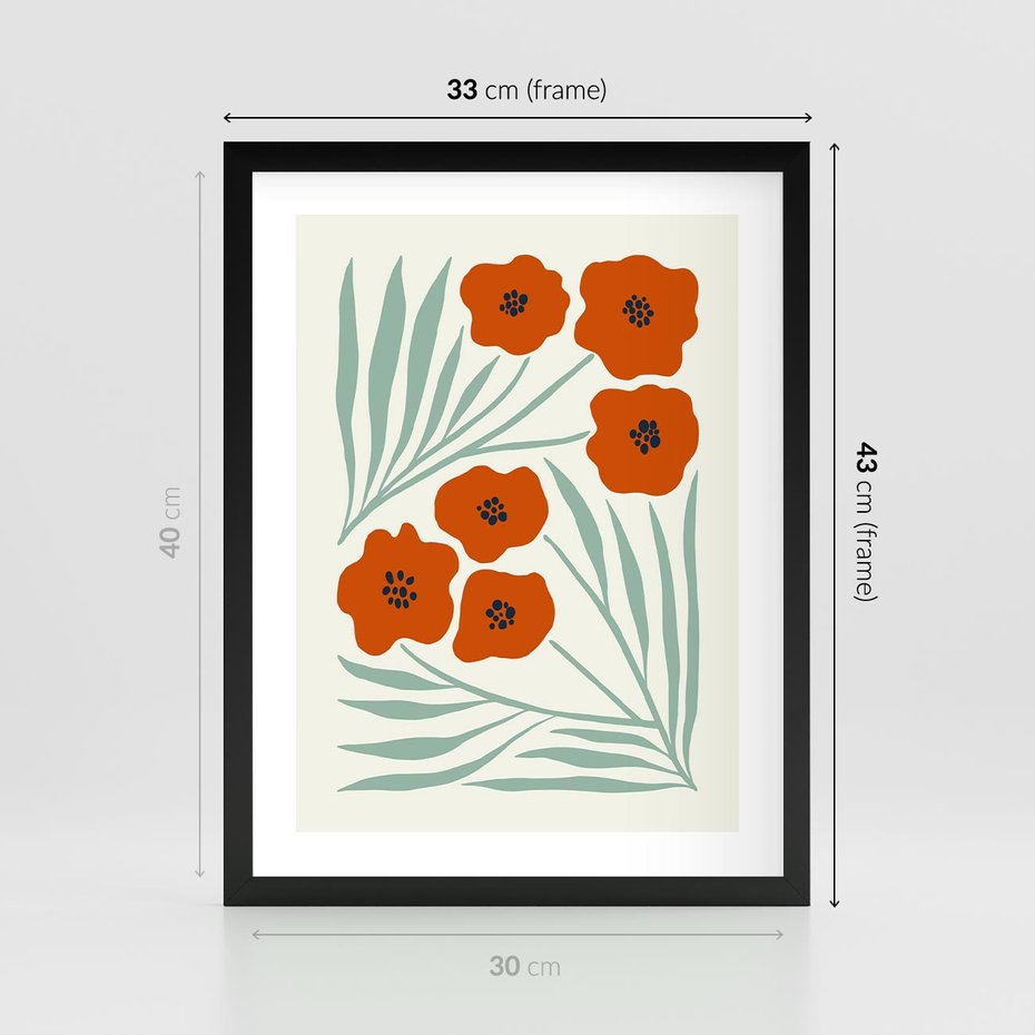 Plakat w ramie 30x40 - Makowe Odkrycie - czerwone kwiaty, maki - rama czarna