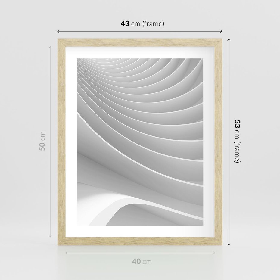 Plakat w ramie 40x50 - Geometryczna Harmonia - geometryczne, kształty - rama drewno