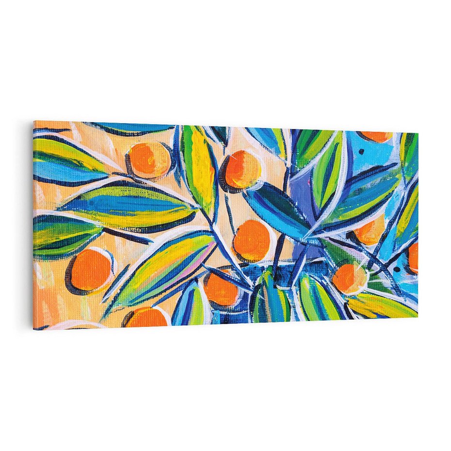 Obraz na płótnie 120x60 - Cytrusowa Abstrakcja - abstrakcja, owoce cytrusowe