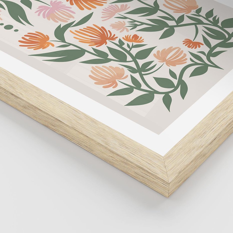 Plakat w ramie 30x40 - Kwiatowe Odbicia - kwiaty polne, plakat - rama drewno