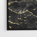 Obraz w ramie 50x50 - Egzotyczny Blask - marmur, złoto - rama czarna
