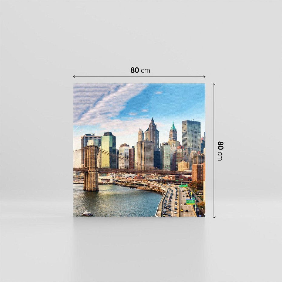 Obraz na płótnie 80x80 - Manhattan o zmroku - Nowy Jork, Manhattan