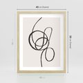 Plakat w ramie 40x50 - Migotliwa Kreatywność - abstrakcyjne szkicowane linie, minimalizm - rama drewno