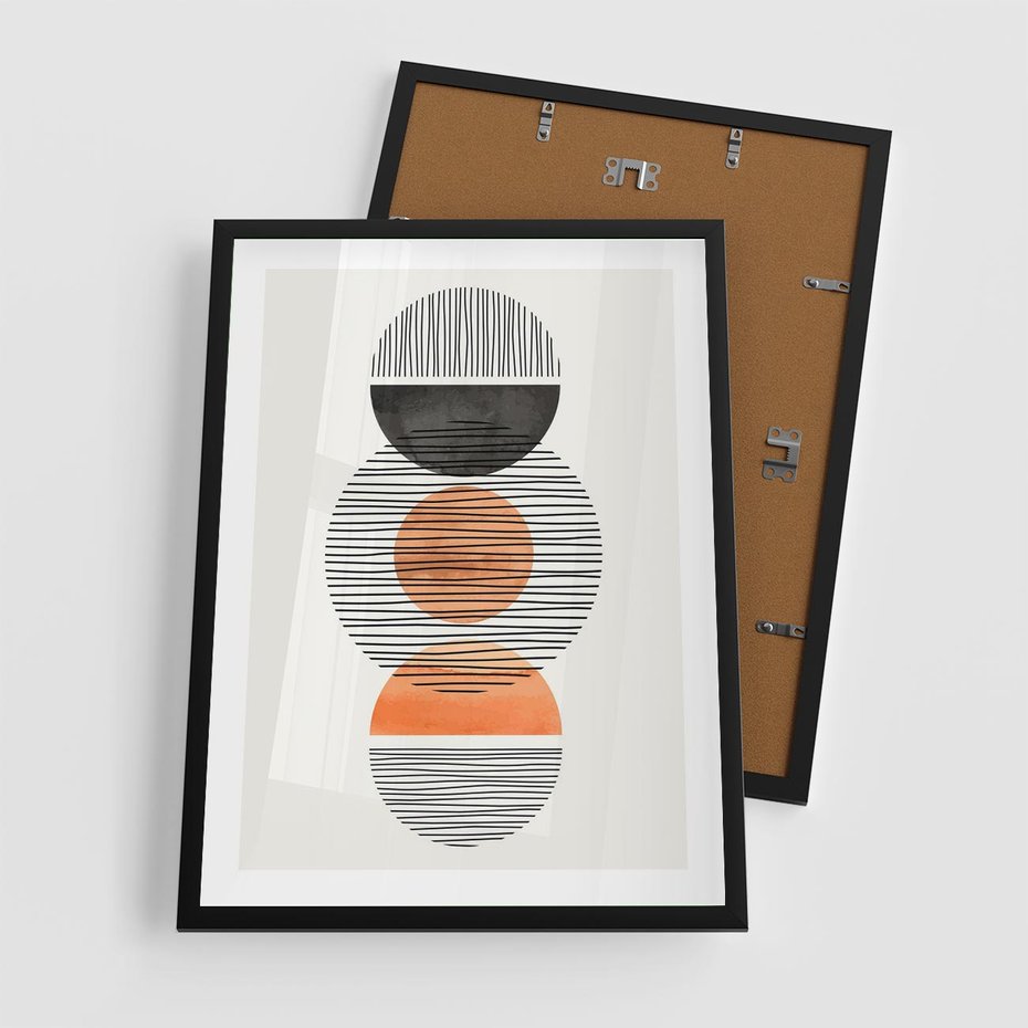 Plakat w ramie 50x70 - Geometryczna Abstrakcja - abstrakcja, nowoczesny obraz - rama czarna