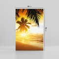 Obraz na płótnie 50x70 - Sielska plaża z palmami i morzem - plaża, morze