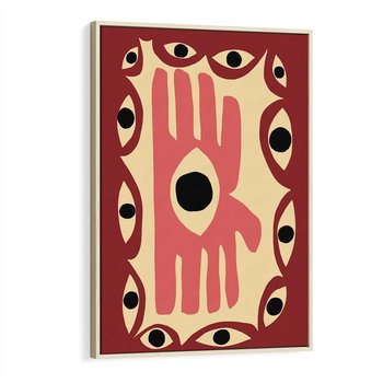 Obraz w ramie 80x120 - Migotliwe Kształty - abstrakcyjny obraz, boho styl - rama drewno