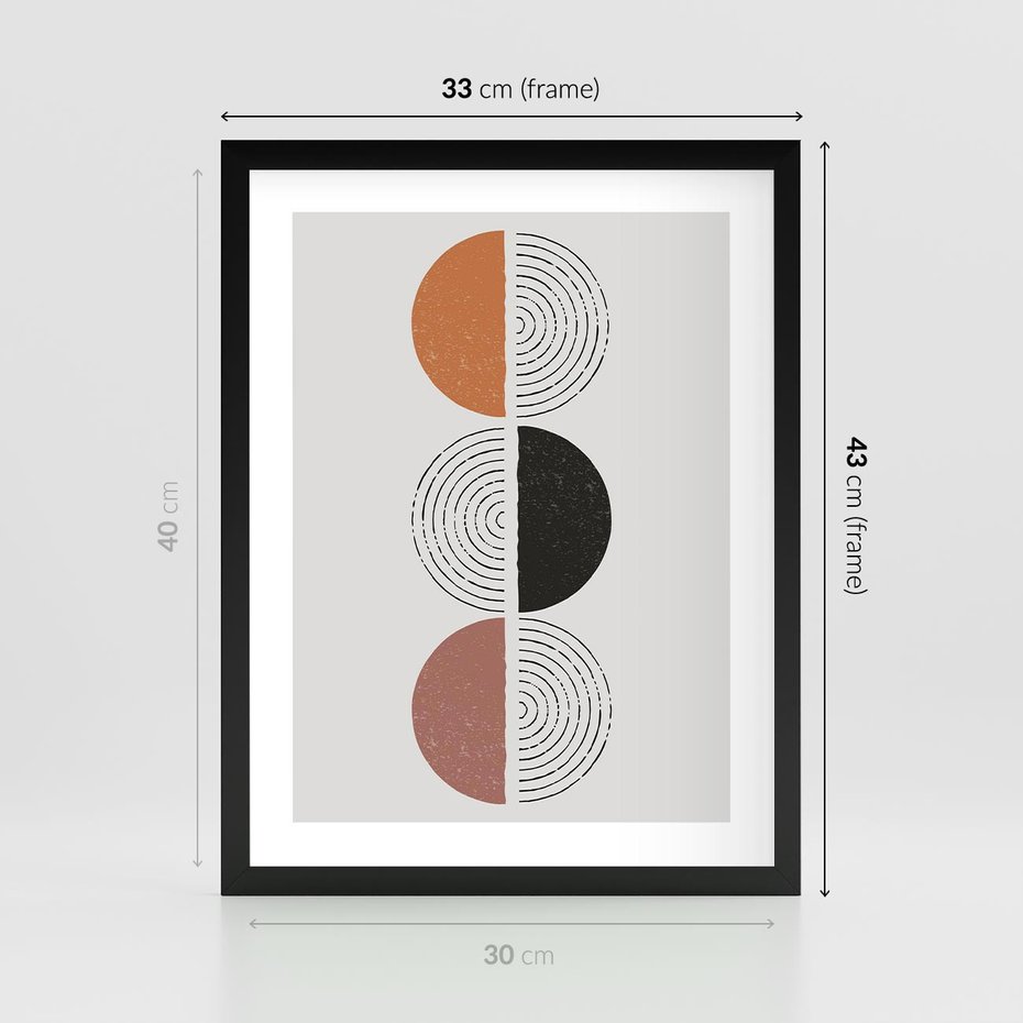 Plakat w ramie 30x40 - Eksperymenty z Geometrią - geometryczny plakat, sztuka nowoczesna - rama czarna