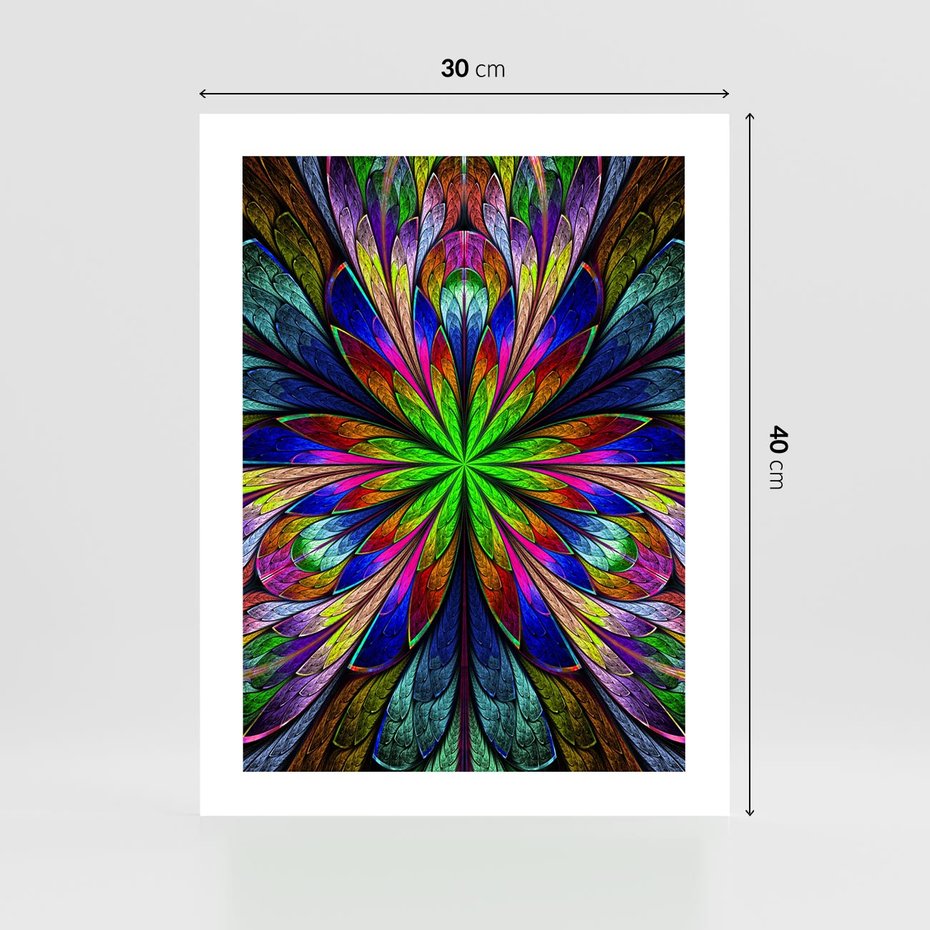 Plakat bez ramy 30x40 - Witrażowa magia na płótnie - witraż, sztuka