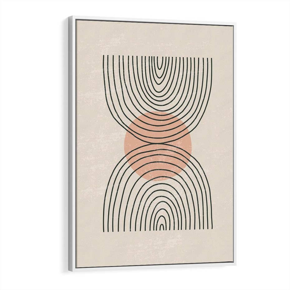 Obraz w ramie 50x70 - Nowy Rytuał - abstrakcyjna sztuka, boho kształty - rama biała