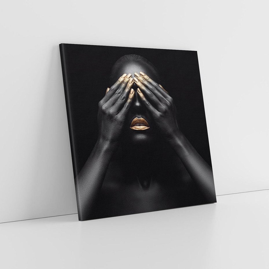 Obraz na płótnie 30x30 - Złote Usta wyjątkowa subtelność - złote usta, złote palce