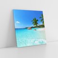 Obraz na płótnie 40x40 - Idylliczne Seszele - przyjemność dla oczu - Seszele, plaża