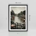 Plakat w ramie 50x70 - Miasto na Wodzie - holenderskie kanały, amsterdam - rama czarna