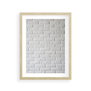 Plakat w ramie 30x40 - Wymiarowa Struktura - ściana, cegła - rama drewno
