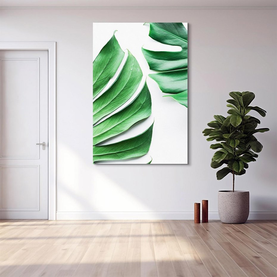 Obraz na płótnie 80x120 - Monstera - Liście Kwiaty - monstera, liście