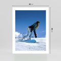 Plakat bez ramy 40x50 - Snowboard na zimowych zboczach - snowboard, zima