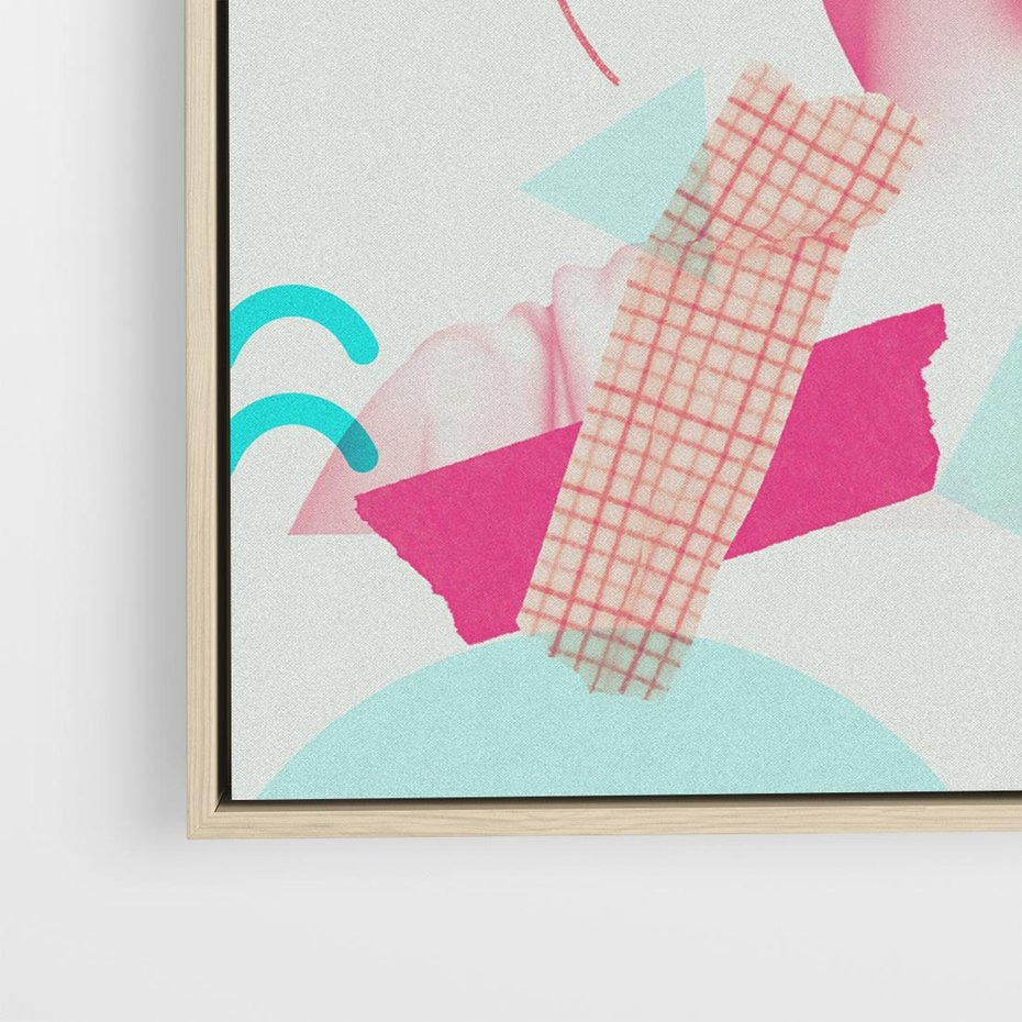 Obraz w ramie 50x50 - Sztuka w Różach - nowoczesna sztuka, kolaż ze zdjęć - rama drewno