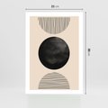 Plakat bez ramy 21x30 - Minimalizm w Kształtach - geometryczny graficzny obraz, czarne koło