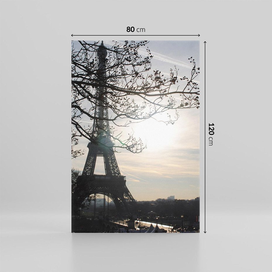 Obraz na płótnie 80x120 - Wieczorny spacer przy Wieży Eiffla - Paryż, Wieża
