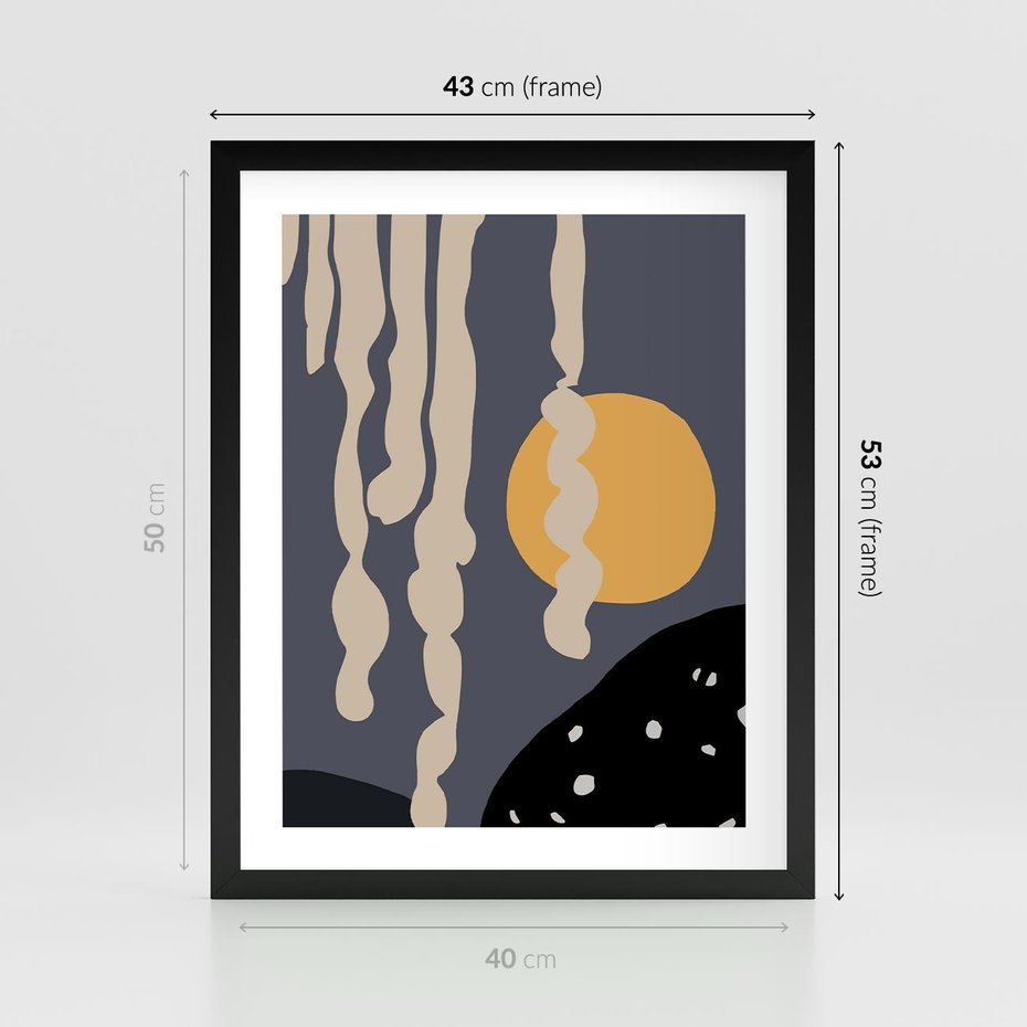 Plakat w ramie 40x50 - Intrygujący Mrok - ciemny, mroczny plakat - rama czarna