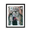 Plakat w ramie 40x50 - Kanały Wenecji - gondola, Wenecja - rama czarna