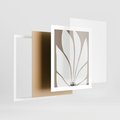 Plakat w ramie 40x50 - Ekspresyjne Kontury - abstrakcyjny kwiat, beże i brązy - rama biała