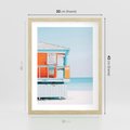 Plakat w ramie 30x40 - Letnia Idylla - plaża, domek na plaży - rama drewno