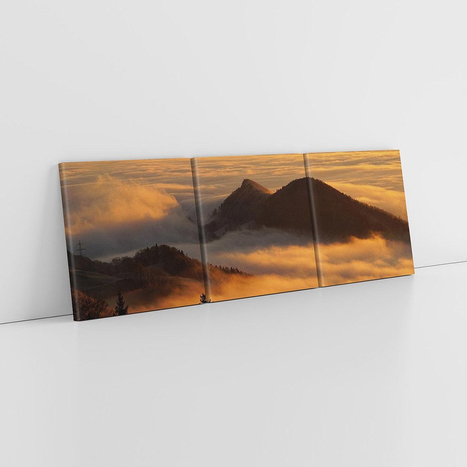 Obraz na płótnie 90x30 - Górzysty ukryty las - góry, las