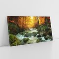 Obraz na płótnie 100x50 - Siła Natury: Strumień w Lesie - strumień, las