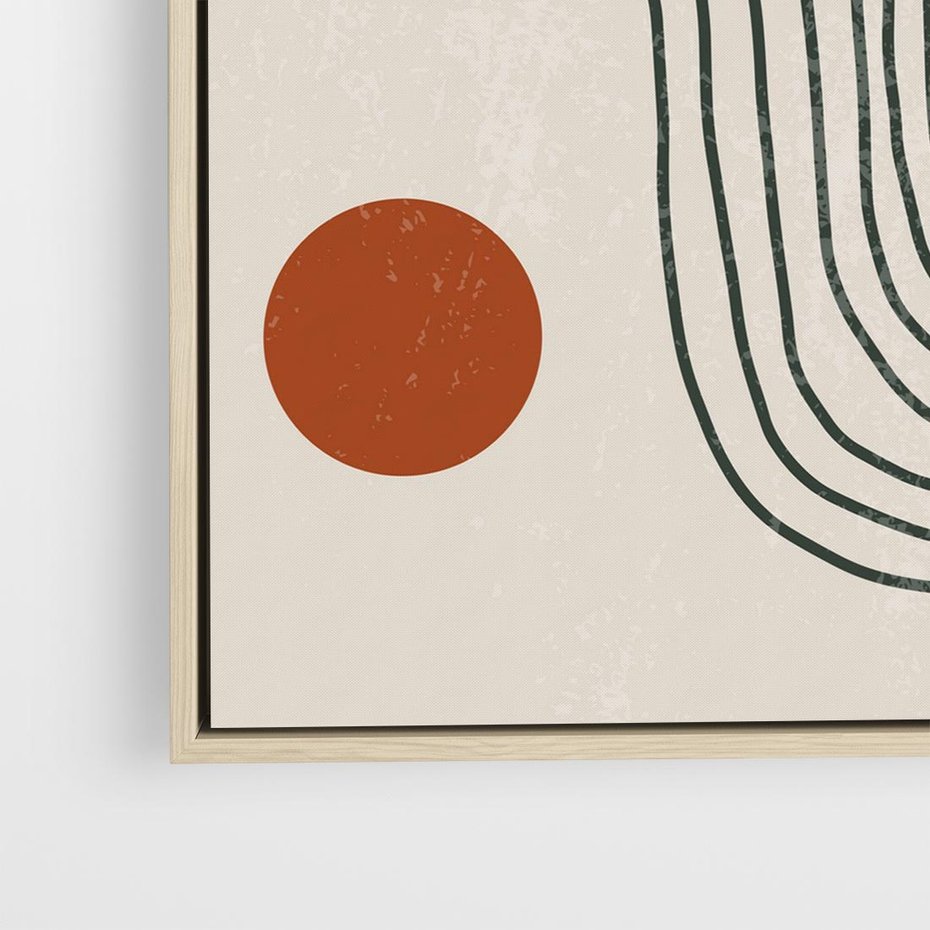 Obraz w ramie 50x50 - Czysta Refleksja - abstrakcyjna sztuka, boho kształty - rama drewno