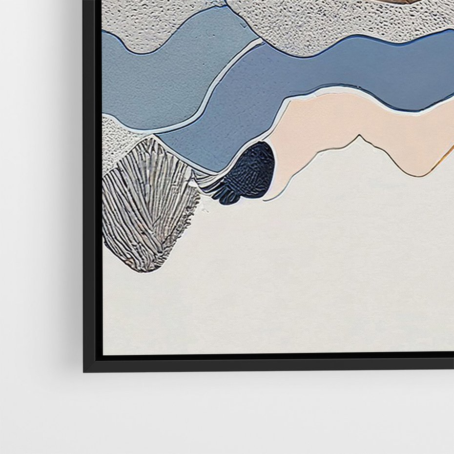 Obraz w ramie 70x100 - Dynamiczne Góry - akwarelowe graficzne góry, krajobraz - rama czarna