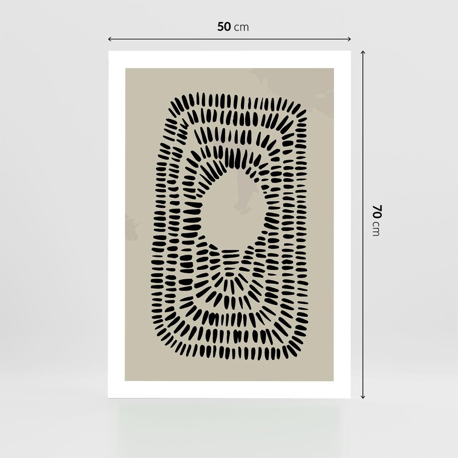 Plakat bez ramy 50x70 - Zaklęte Wnętrza - boho plakat, czarne kropki kreski