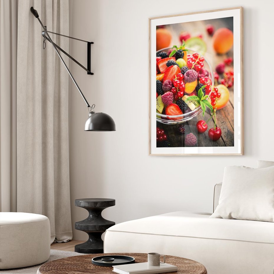 Plakat w ramie 40x50 - Smakowite Porywy - owoce, jedzenie - rama drewno