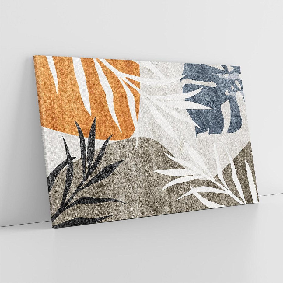 Obraz na płótnie 70x50 - Oddechy ciszy i ruchu - rzut liści palmy, monstery