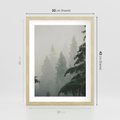 Plakat w ramie 30x40 - Mglista przemiana lasu - las, mgła - rama drewno