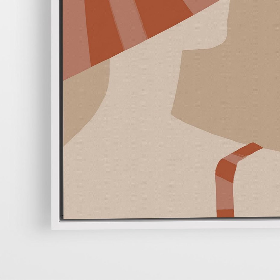 Obraz w ramie 80x80 - Kobiecy Portret - plakat retro, kobieta w kapeluszu - rama biała