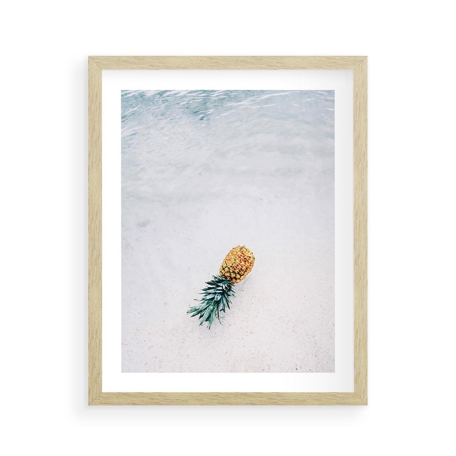 Plakat w ramie 40x50 - Smak Tropików - morze, plaża - rama drewno