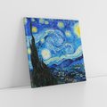 Obraz na płótnie 70x70 - "Gwiaździsta noc" (1889) Vincent van Gogh - Reprodukcja - reprodukcja, obraz na płótnie