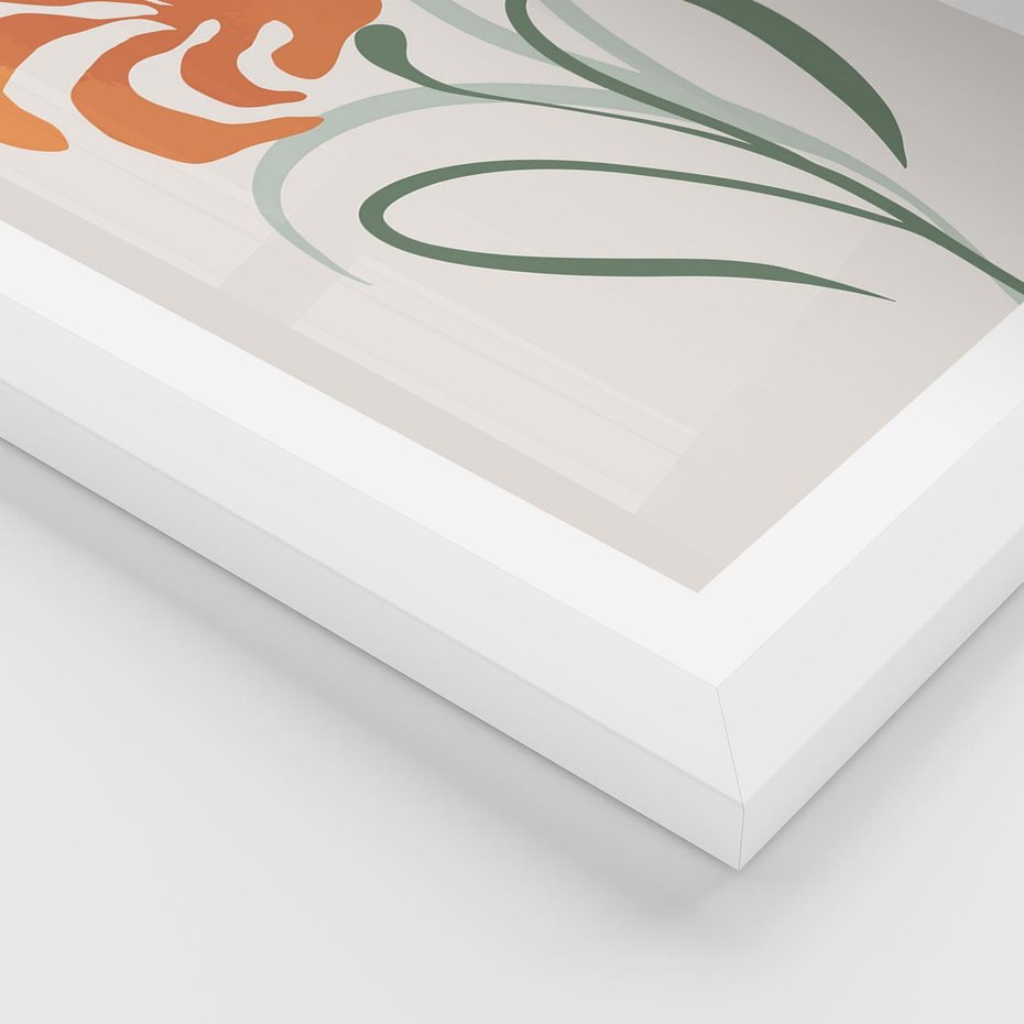 Plakat w ramie 40x50 - Kwiatowe Harmonie - kwiat, sztuka nowoczesna - rama biała