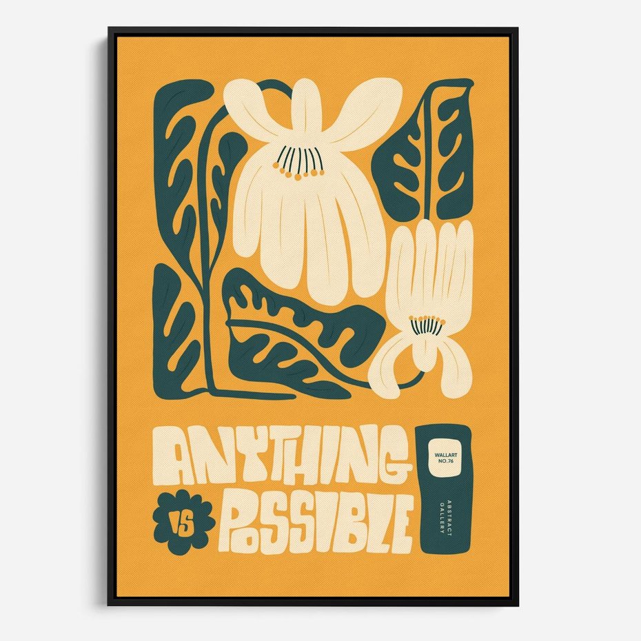 Obraz w ramie 70x100 - Impulsy Harmonii - kwiaty, nowoczesny plakat - rama czarna