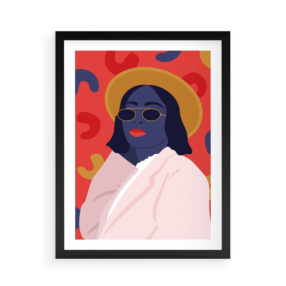 Plakat w ramie 50x70 - Kobieca Przenikliwość - nowoczesny plakat, styl retro - rama czarna
