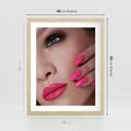 Plakat w ramie 40x50 - Usta, manicure, spa: kobieca harmonia - usta, manicure - rama drewno