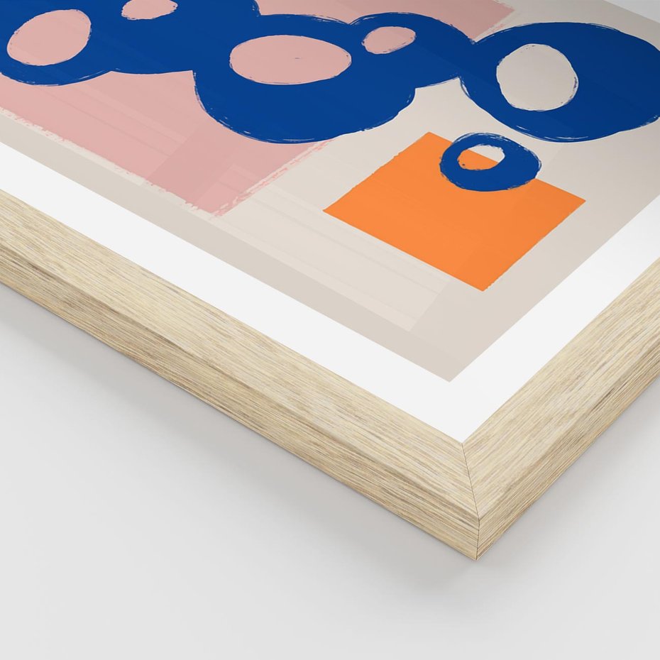 Plakat w ramie 40x50 - Migocące Plamiste Echa - abstrakcja, nowoczesny plakat - rama drewno