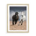 Plakat w ramie 50x70 - Siła koni w galopie - konie, galop - rama drewno