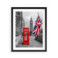 Plakat w ramie 40x50 - Londyńska Budka przy Big Benie - Londyn, budka - rama czarna