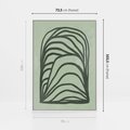Obraz w ramie 70x100 - Zielonkawy Uścisk Natury - abstrakcyjny zielony motyw, skandynawski design - rama biała