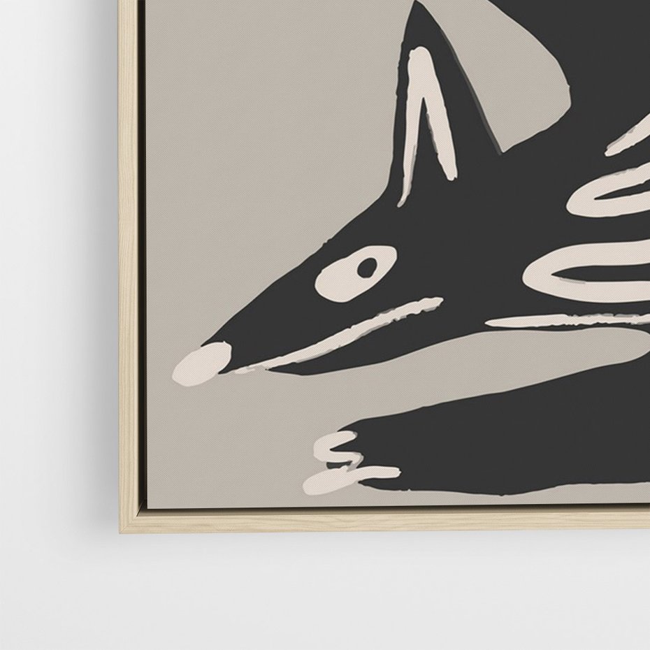 Obraz w ramie 80x120 - Ekspresja Skandynawskiego Światła - skandynawska sztuka, lis - rama drewno