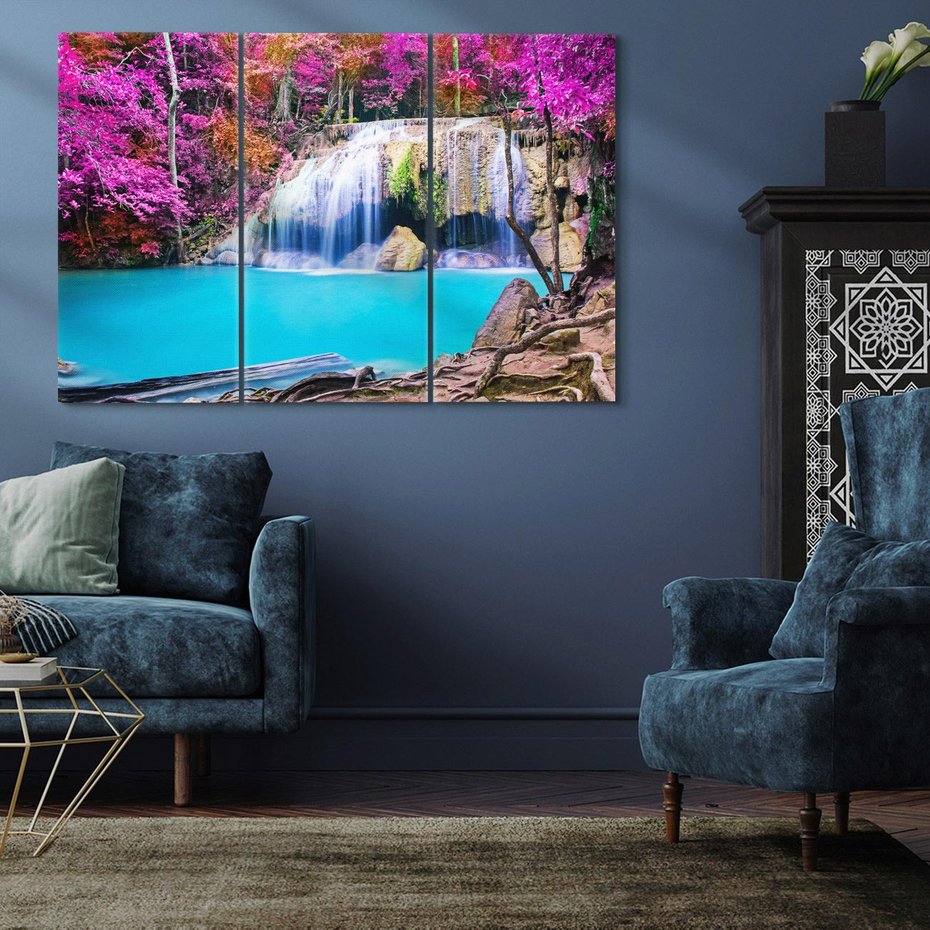 Obraz na płótnie 120x80 - Uroki wodospadu w lesie - Tajlandia, wodospad