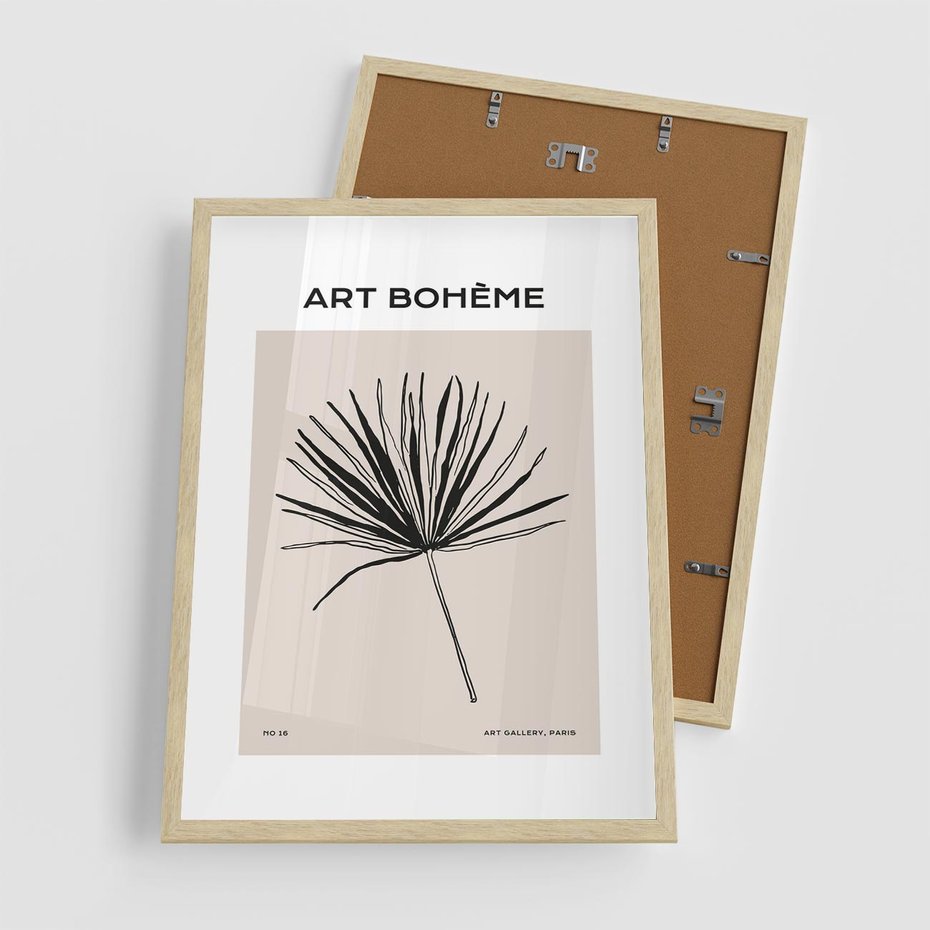Plakat w ramie 50x70 - Rozkwitające Boho Kształty - boho sztuka, plakat - rama drewno