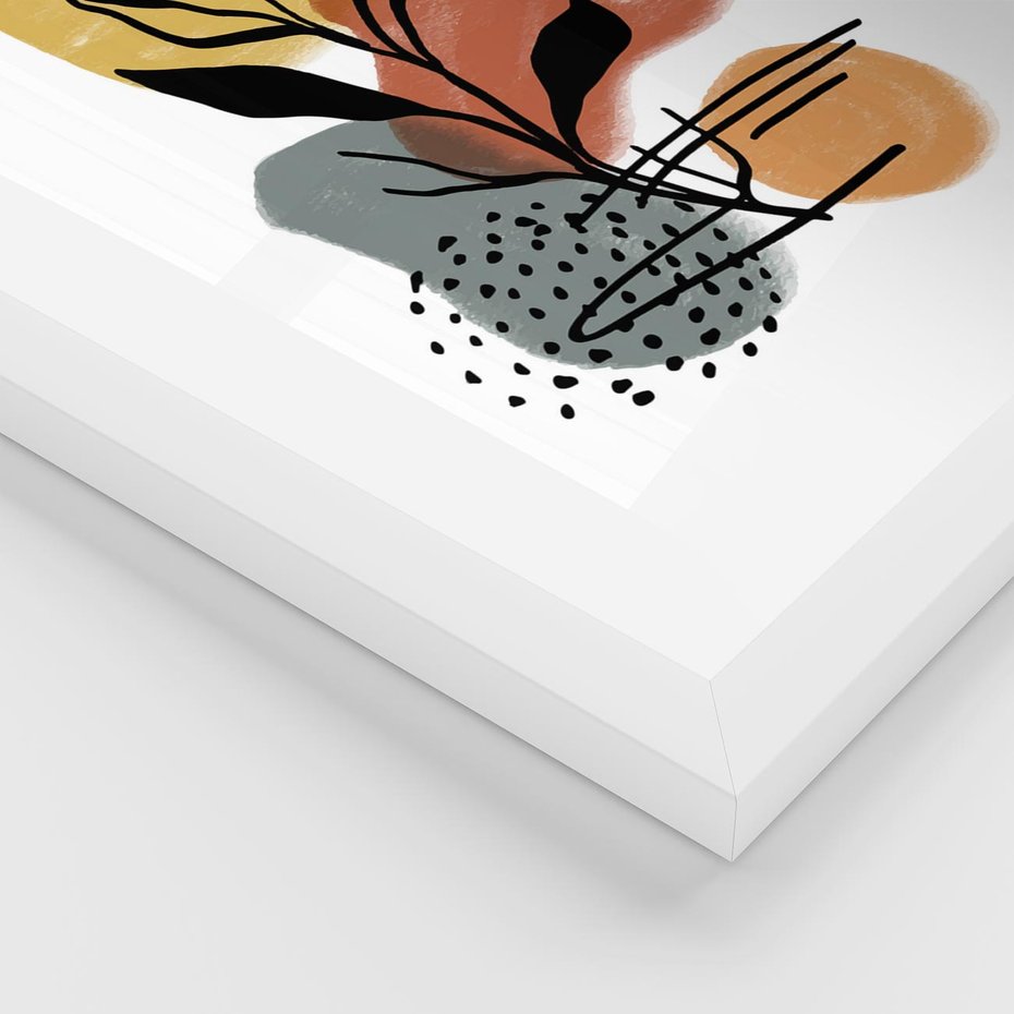 Plakat w ramie 40x50 - Energetyczne Refleksje - abstrakcja, sztuka nowoczesna - rama biała