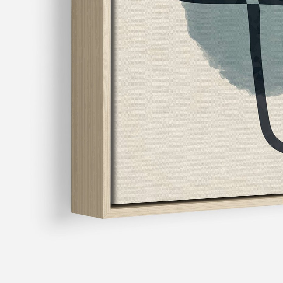 Obraz w ramie 80x120 - Migotliwe Refleksje - abstrakcyjne nieregularne kształty, minimalistyczny plakat - rama drewno